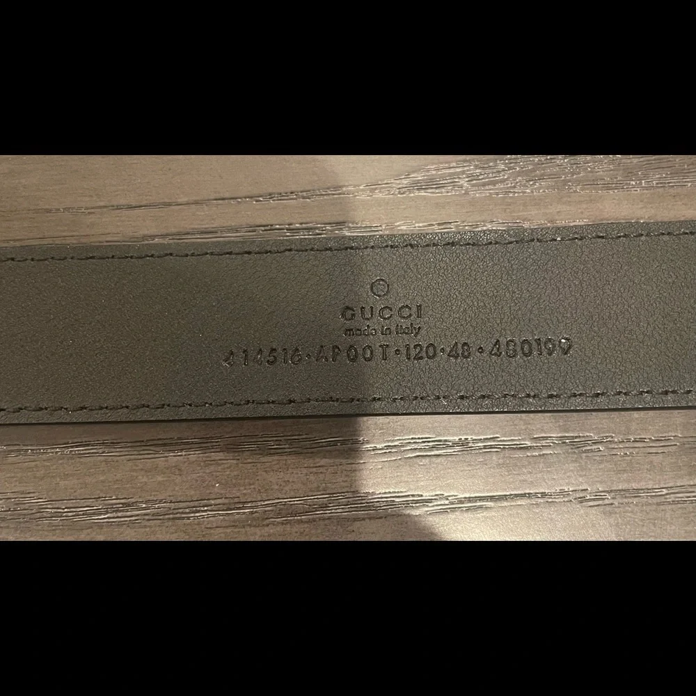Gucci Black Leather Belt with Aged Gold Double G Buckle